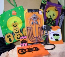 NEW LOT HALLOWEEN Costume Tiara Beads Pumpkin Bag Children TREAT Baby Tights Bib