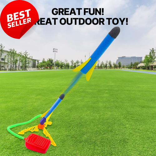 Toy Rocket Launcher for Kids 6 Foam Rockets Outdoor Fun Gift - Picture 4 of 11