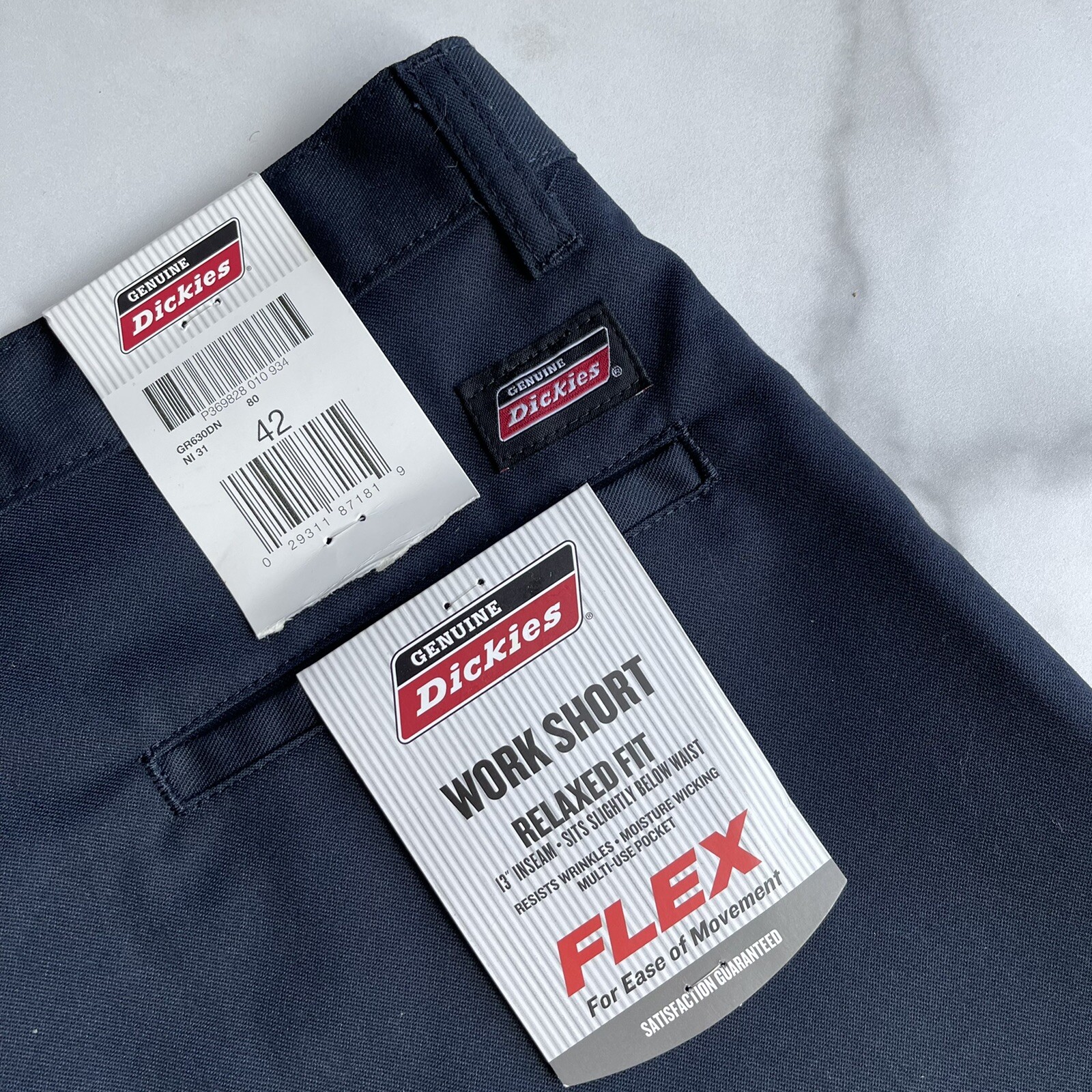 Dickies Men’s Size 42 Flex Relaxed Fit Work Shorts Navy Blue NEW - Thumbnail 4