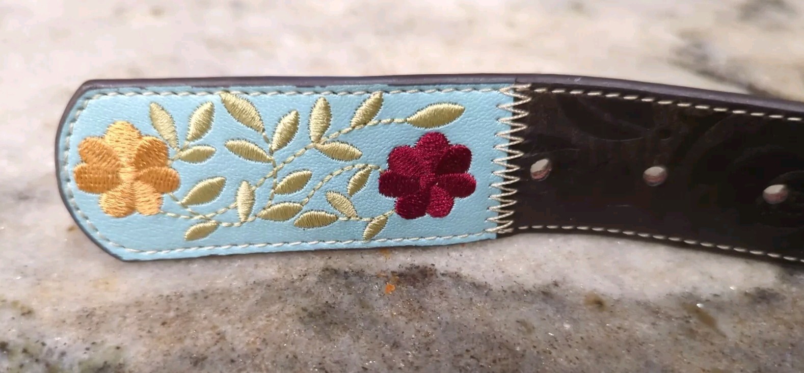 RELIC Embellished Patchwork Multicolored Belt - S… - image 8