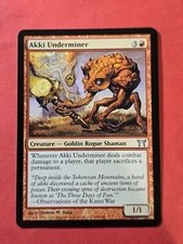 2004 Magic The Gathering Champions of Kamigawa #155 Akki Underminer, U, NF, cd6
