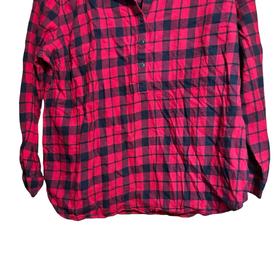 Blusa Coldwater Creek Top Mujer XL Multicolor Búfalo Cuadros Algodón Popover Foto 4 de 4