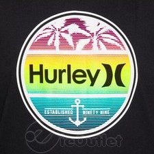 NWT Hurley Long Sleeve Moisture Wicking T-Shirt Rash Guard H2O-Dri Black w/ Logo
