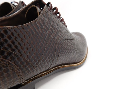 Stacy Adams Men’s Boots Size 11.5 D Madison Brown Anaconda Leather Print Oxford - 第 8/18 張圖片