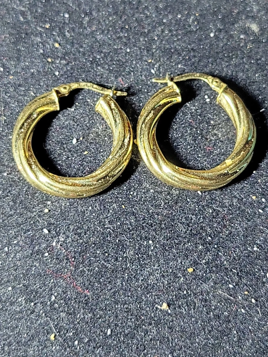 18k .750 Yellow Gold Milor Twisted Hoop Earrings Gorgeous eBay