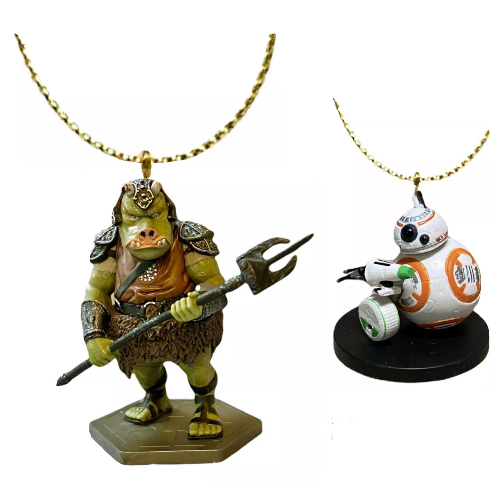 Gamorrean Guard & BB-8 Set Ornament Figure Charm Last Jedi PVC Dangler 3” New