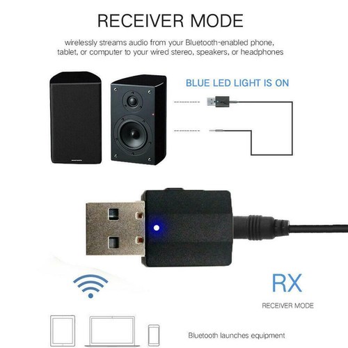 2 in1 Stereo Audio Adapter Bluetooth 5.0 Sender Empfänger New~ mit KKabe E0V1 - Afbeelding 9 van 12