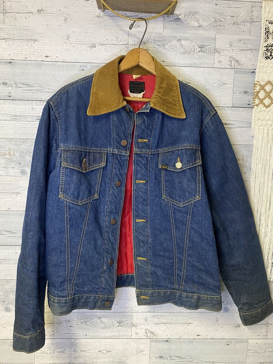Sears Roebucks denim jacket, brown corduroy collar lining Sears Roebucks denim jacket, brown corduroy collar lining