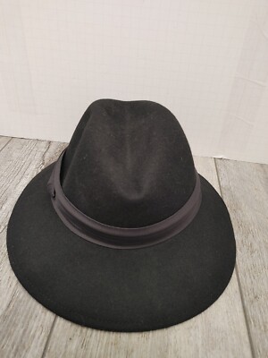VINTAGE 1950s LANCASTER BLACK 100% WOOL FEDORA HAT WPL 4384 Vtg Fedora Hat Black 100% Wool Lancaster USA WPL 4384 Womens  main image 2