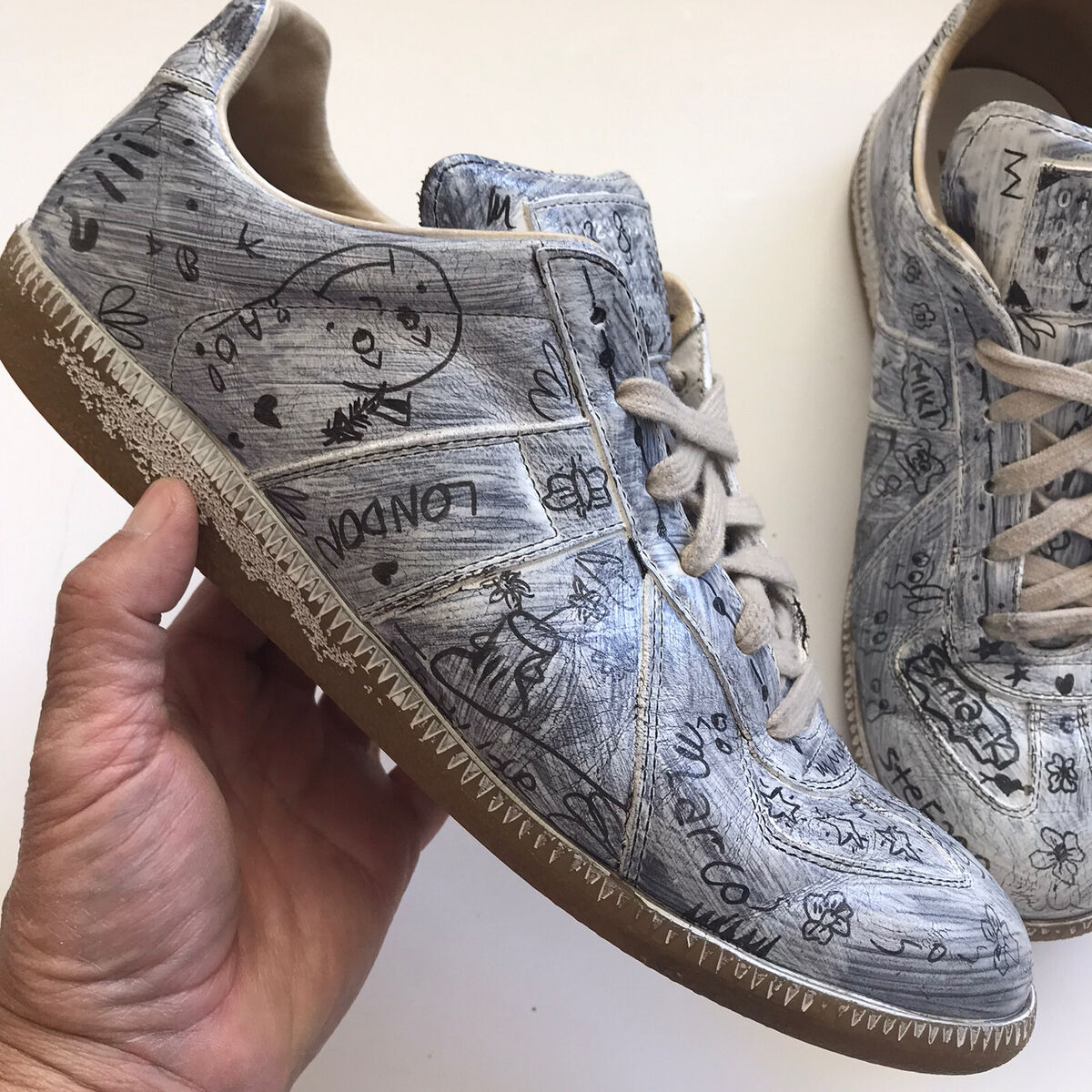 Maison Martin Margiela 22 Graffiti Painted Sneakers Shoes 41 Maison Martin Margiela 22 Graffiti Painted Sneakers Shoes 41