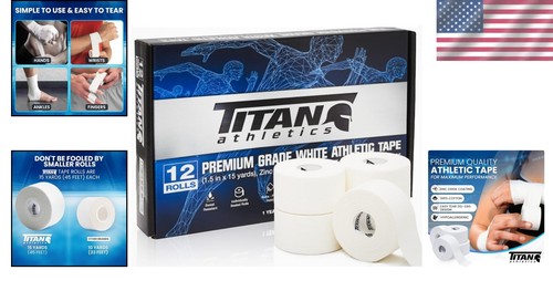 High-Quality White Athletic Tape 12-Pack - Perfect for Sports & Training - Picture 2 of 11