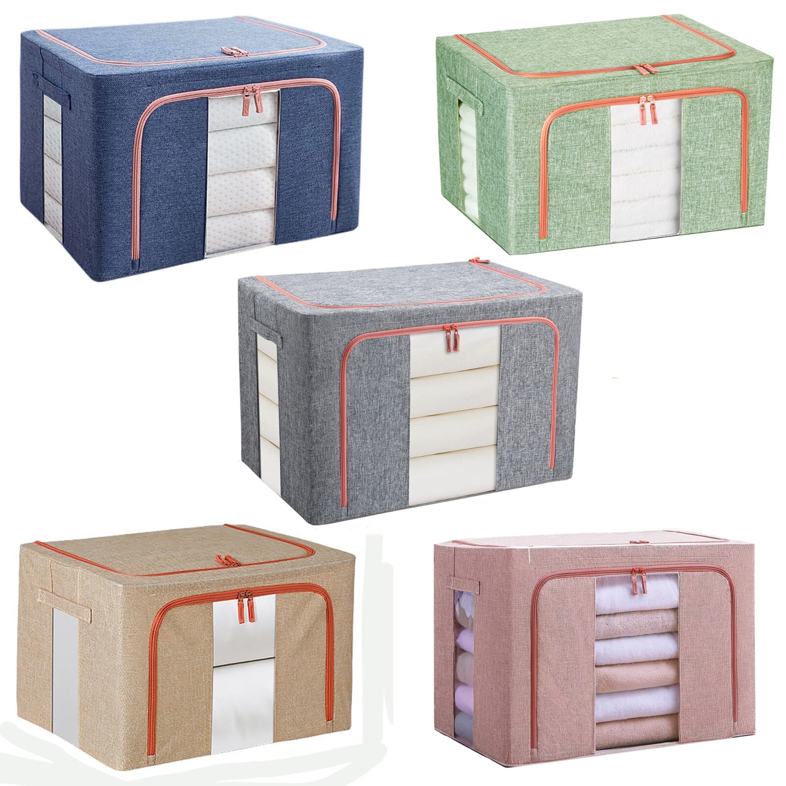 24L/66L/ 100L Cloth Storage Box Closet Organizer Clothes Storage Bags Wardrobe