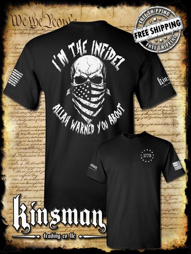 I'm The Infidel Allah Warned You About 2-Sided T-Shirt / American Flag USA Army - $20.95