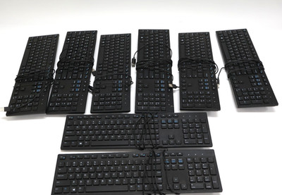 Lot of 8 Dell KB216P Wired Slim Keyboard Black