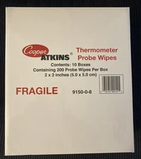 New-Cooper-Atkins 9150-0-8  Thermometer Probe Wipes -Total 2000 Wipes Exp 2029