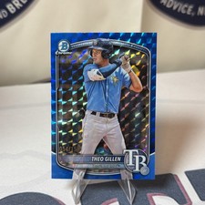 2025 Bowman Draft Chrome Blue Geometric Refractor Theo Gillen #54/150 Rays