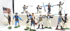 Marx 54mm Colonial Reissue Figure Lot  12 Figures 9 Different Painted