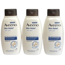 3 Aveeno Skin Relief 12 fl. oz. Body Washes, Fragrance, Sulfate,  Paraben Free