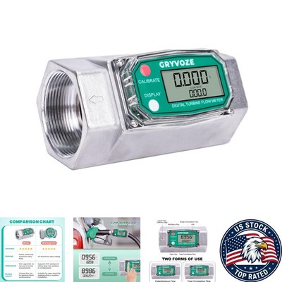 Versatile 2 Inch Digital Flow Meter with LCD for Water, Diesel, Gas, Oil & More