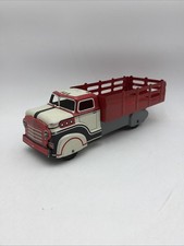 Vintage Marx Toys Stake Bed Metal Truck - Nice Clean Red White Black Gray Paint