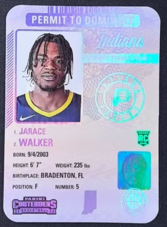 Jarace Walker 2023-24 Panini Contenders Silver Permit To Dominate SSP RC #20