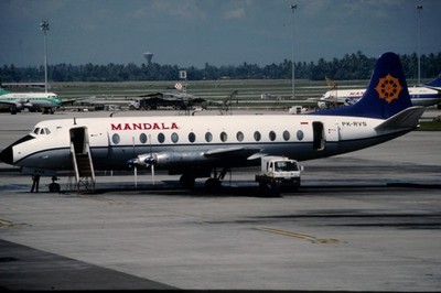 Dia PK-RVS Vickers Viscount Mandala Airlines 35mm gerahmt OP-L7-22