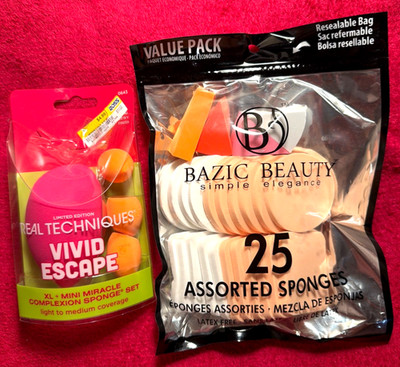 NWT! Real Techniques BAZIC Sponge Makeup Lot Bundle 2 pcs