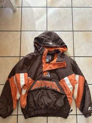 Vintage NFL Cleveland Browns Starter Pullover 1/4 Zip Jacket Mens L 90s
