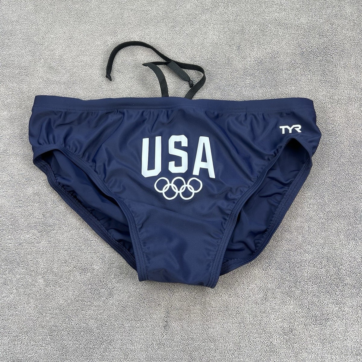 team USA logo custom print TYR mens navy blue Swim Brief swimsuit