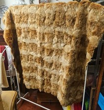 Antyczna prawdziwa narzuta z futra szynszyli 100% narzuta na łóżko / koc / pokrowiec 52" na 72"