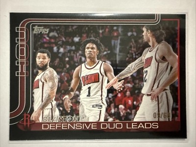 2025-26 Topps Nba - Houston Blast Off Defensive Duo Leads #297 Black Foil /68  