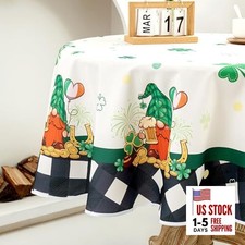 St. Patrick's Day Tablecloth, Holiday Irish 60" Round St. Patrick/Balck