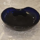 Tiffany 11” Vintage Cobalt Blue Elsa Peretti Thumbprint Bowl