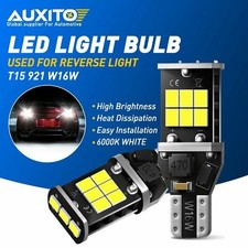 2pcs Led Reverse Back Up T15 Super White 6500k Lights Bulbs 921 912 W16w 2400lm