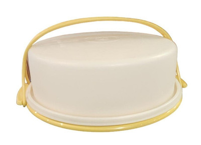 VTG Tupperware Harvest Gold Round Cake Pie Carrier Transporter Keeper 719-2