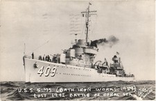 USA USS Sims Lost 1942 Battle of Coral Sea Vintage Postcard