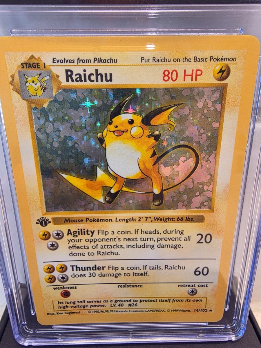 1999 Pokemon 1st Edition Base Raichu CGC 10 Gem Mint!