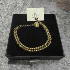 Armband Panzerkette vergoldet mit Herzanhäng...