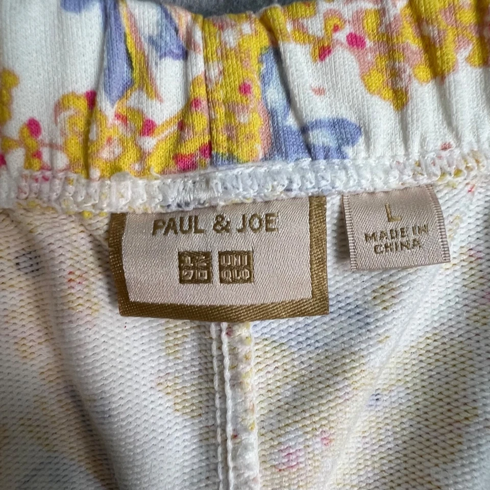 Pantalones cortos Paul & Joe para mujer grandes florales amarillos y blancos cintura elástica ligeros Foto 3 de 4