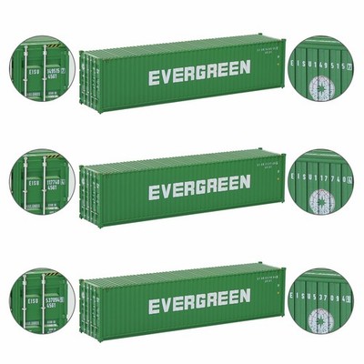 3Stk. 40ft Container Versand Güterwagen Spur H0 Modelleisenbahn Wagen 1:87 Dekor