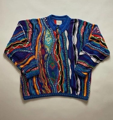 Vintage 1995 Coogi Australia Multicolor Button Up Sweater sz 2X(XXL)