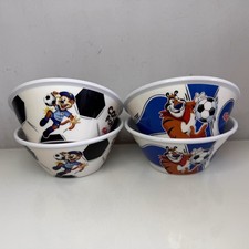 Image of Kelloggs Frosties & Coco Pops Football Cereal Bowls (x4) Plastic Bowl 2012 Tony