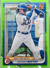 2024 Bowman - Prospects Neon Green Border #BP-141 Anthony Baptist (RC) /399