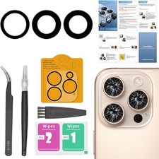 2 Pack for iPhone 16 Pro iPhone 16 Pro Max Back Rear Camera Lens Glass