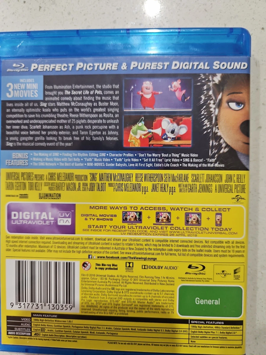 Sing (Special Edition, Blu-ray, 2016)