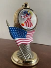 American Eagle Silver Dollar (1oz) Pocket Watch Painted 2001 w/ Display Stand