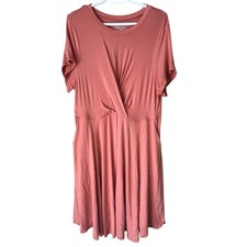 Torrid Super Soft Short Sleeve Dress with Pockets Mauve Pink Size 2