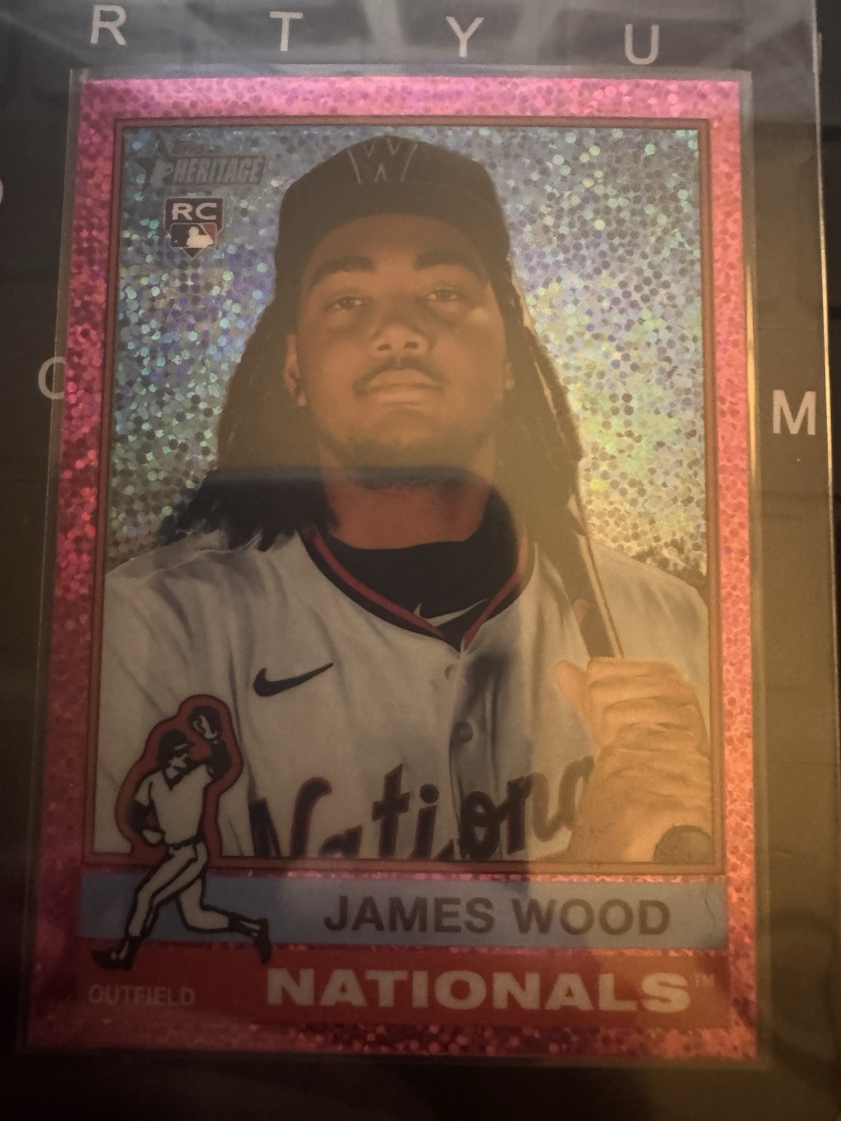 2025 Topps Heritage - James Wood #231 Chrome Pink Sparkle Refractor (RC)