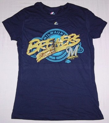 Majestic Milwaukee Brewers Womens Heart of the Game T-Shirt LRG - MLB