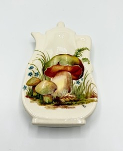 Vintage Ceramic Teapot Spoon Rest Mushroom Design 6.5”